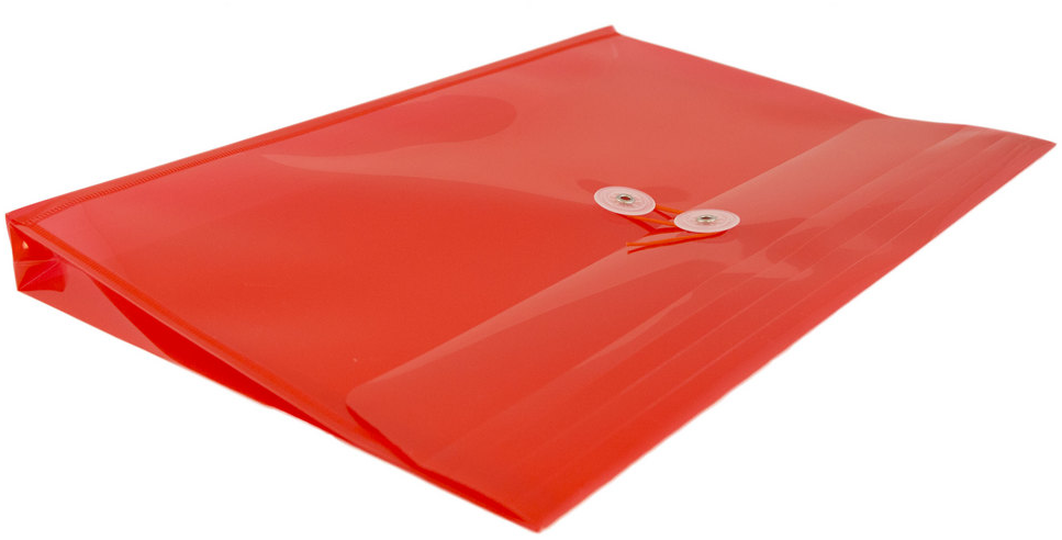 Red Letter Booklet Plastic Envelopes (9 3/4 x 13) with Button & String