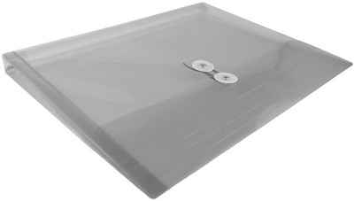 Smoke Gray Letter Booklet Plastic Envelopes (9 3/4 x 13) with Button & String