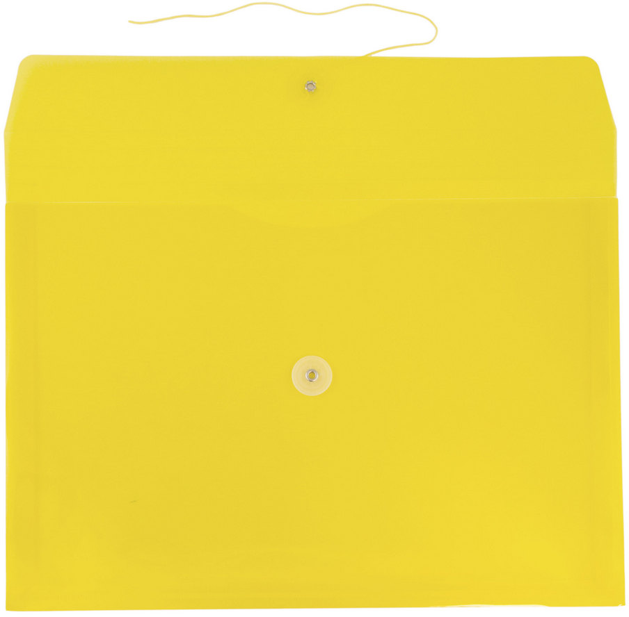 Yellow Letter Booklet Plastic Envelopes (9 3/4 x 13) with Button & String
