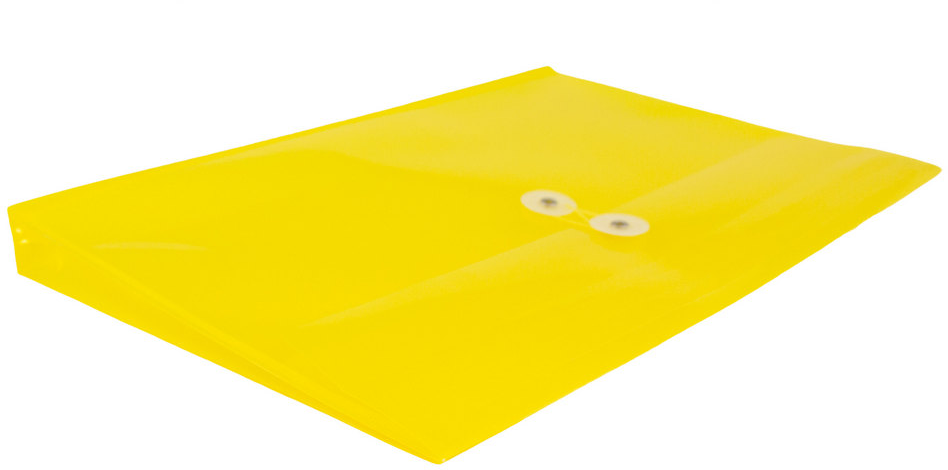 Yellow Letter Booklet Plastic Envelopes (9 3/4 x 13) with Button & String