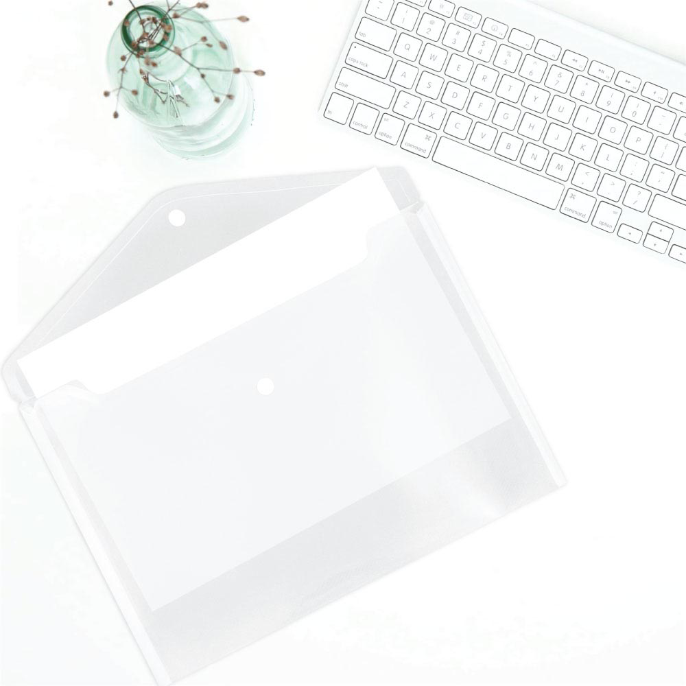 Clear Letter Booklet Plastic Envelopes (9 3/4 x 13) with Snap Closure