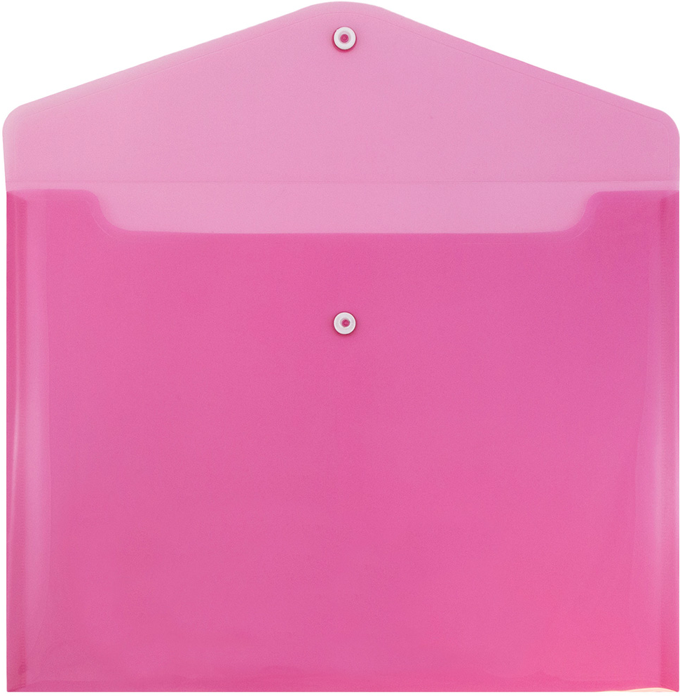 Fuchsia Pink Letter Booklet Plastic Envelopes (9 3/4 x 13) with Snap Closure