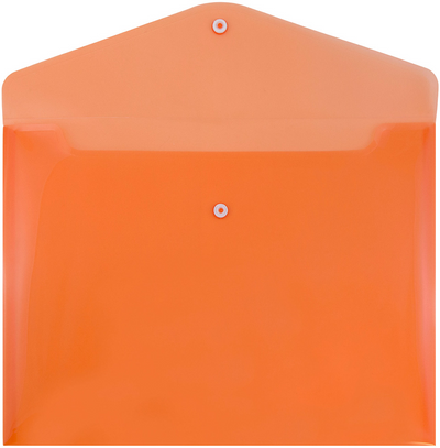 Orange Letter Booklet Plastic Envelopes (9 3/4 x 13) with Snap Closure