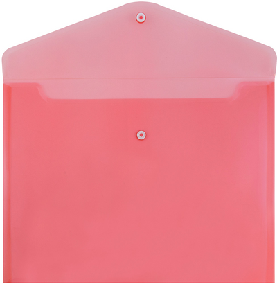 Red Letter Booklet Plastic Envelopes (9 3/4 x 13) with Snap Closure