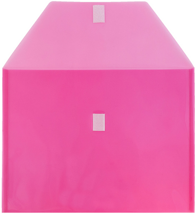Fuchsia Pink Letter Booklet Plastic Envelopes (9 3/4 x 13) with Hook and Loop Closure