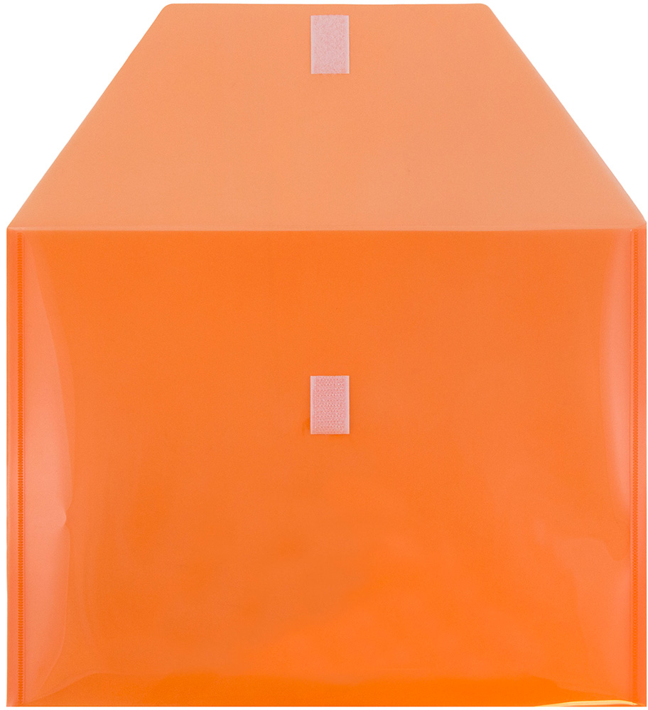 Orange Letter Booklet Plastic Envelopes (9 3/4 x 13) with Hook and Loop Closure