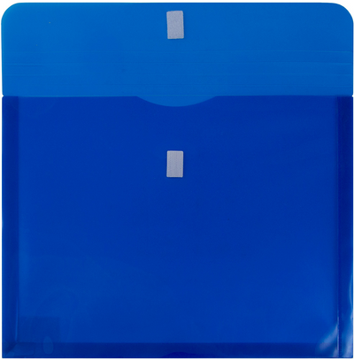 Blue Letter Booklet with 1" Expansion Plastic Envelopes (9 3/4 x 13) with Hook and Loop Closure