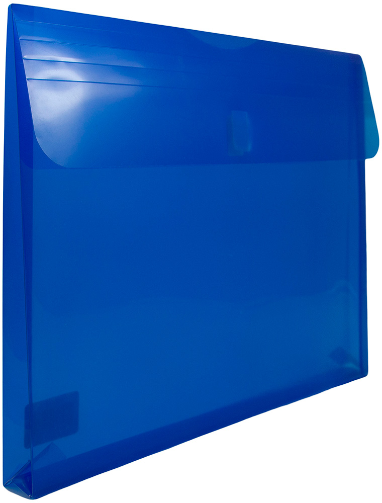 Blue Letter Booklet with 1" Expansion Plastic Envelopes (9 3/4 x 13) with Hook and Loop Closure