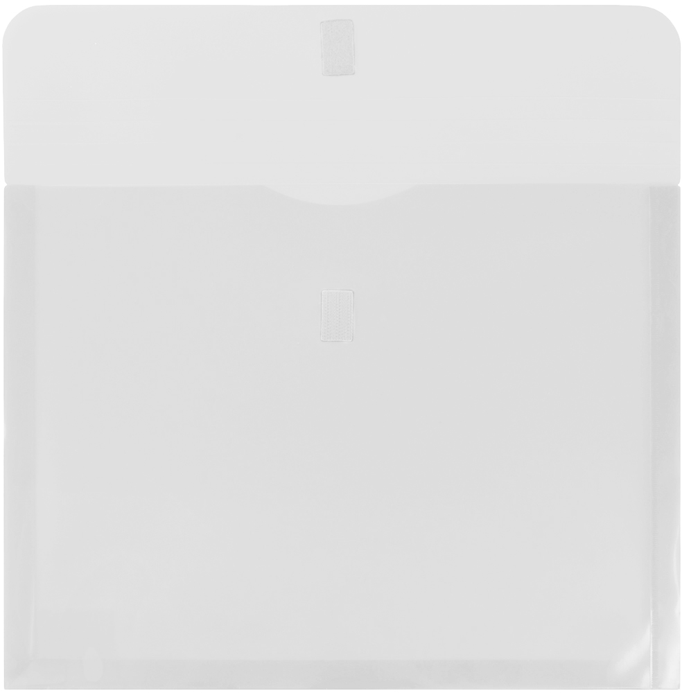 Clear Letter Booklet with 1" Expansion Plastic Envelopes (9 3/4 x 13) with Hook and Loop Closure