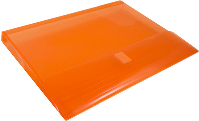 Orange Letter Booklet with 1" Expansion Plastic Envelopes (9 3/4 x 13) with Hook and Loop Closure
