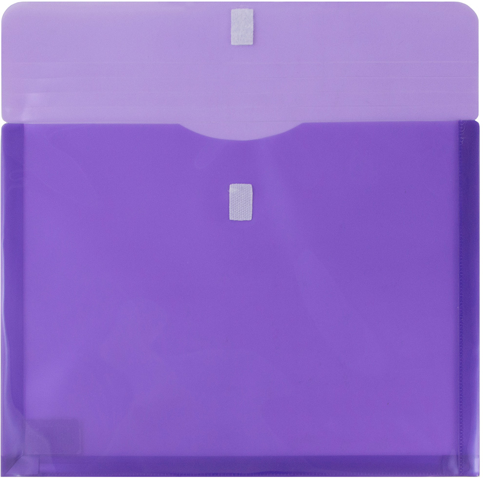 Purple Letter Booklet with 1" Expansion Plastic Envelopes (9 3/4 x 13) with Hook and Loop Closure