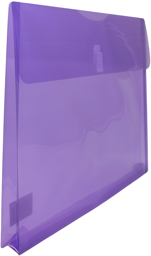 Purple Letter Booklet with 1" Expansion Plastic Envelopes (9 3/4 x 13) with Hook and Loop Closure