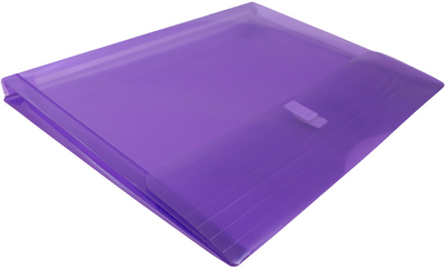 Purple Letter Booklet with 1" Expansion Plastic Envelopes (9 3/4 x 13) with Hook and Loop Closure