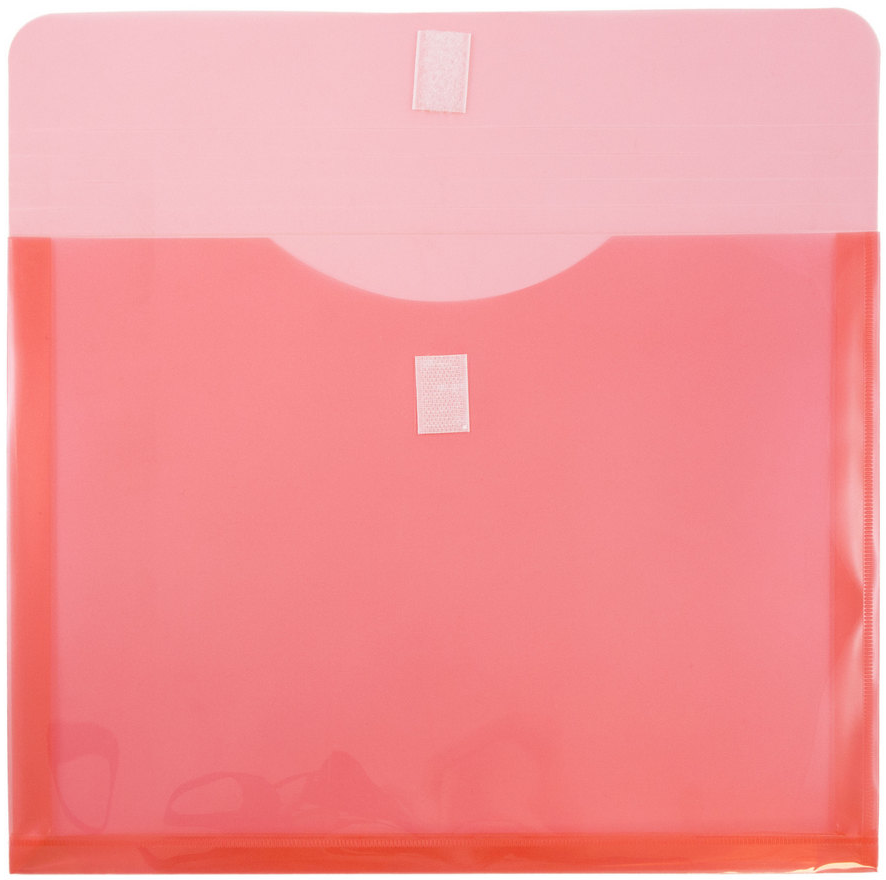 Red Letter Booklet with 1" Expansion Plastic Envelopes (9 3/4 x 13) with Hook and Loop Closure