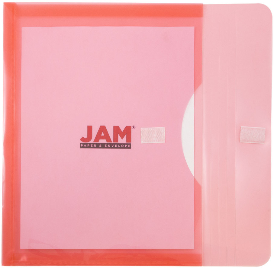Red Letter Booklet with 1" Expansion Plastic Envelopes (9 3/4 x 13) with Hook and Loop Closure