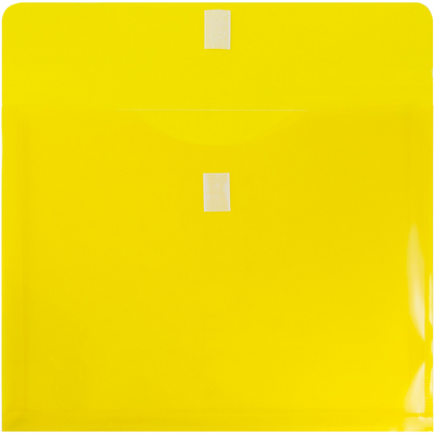 Yellow Letter Booklet with 1" Expansion Plastic Envelopes (9 3/4 x 13) with Hook and Loop Closure