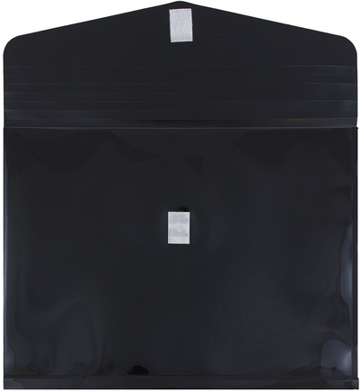 Black Letter Booklet with 2" Expansion Plastic Envelopes (9 3/4 x 13) with Hook and Loop Closure