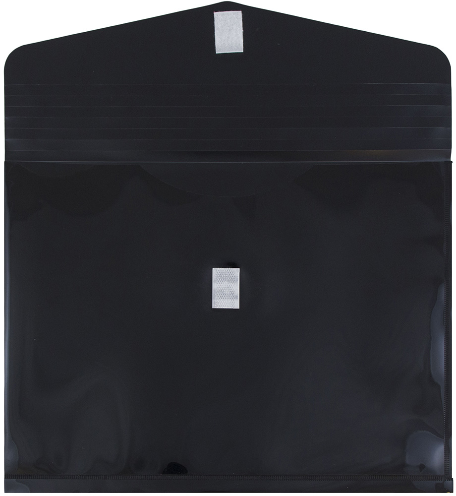 Black Letter Booklet with 2" Expansion Plastic Envelopes (9 3/4 x 13) with Hook and Loop Closure