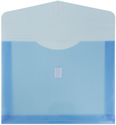 Blue Letter Booklet with 2" Expansion Plastic Envelopes (9 3/4 x 13) with Hook and Loop Closure