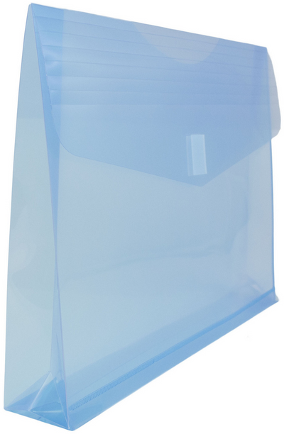 Blue Letter Booklet with 2" Expansion Plastic Envelopes (9 3/4 x 13) with Hook and Loop Closure