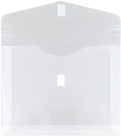 Clear Letter Booklet with 2" Expansion Plastic Envelopes (9 3/4 x 13) with Hook and Loop Closure