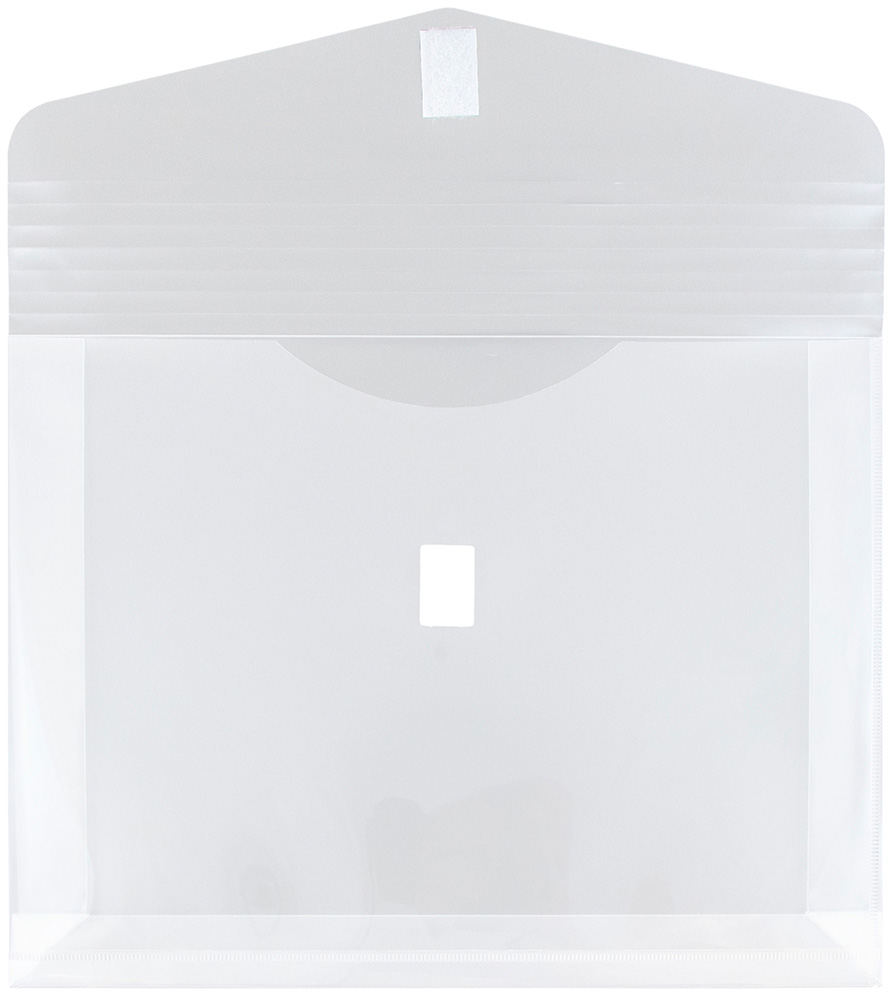 Clear Letter Booklet with 2" Expansion Plastic Envelopes (9 3/4 x 13) with Hook and Loop Closure