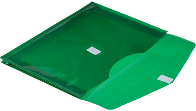 Green Letter Booklet with 2" Expansion Plastic Envelopes (9 3/4 x 13) with Hook and Loop Closure