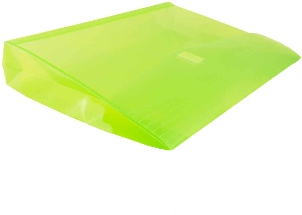 Lime Green Letter Booklet with 2" Expansion Plastic Envelopes (9 3/4 x 13) with Hook and Loop Closure