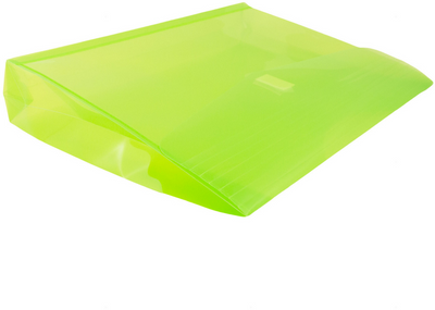 Lime Green Letter Booklet with 2" Expansion Plastic Envelopes (9 3/4 x 13) with Hook and Loop Closure
