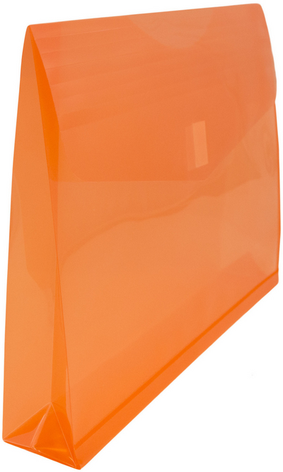 Orange Letter Booklet with 2" Expansion Plastic Envelopes (9 3/4 x 13) with Hook and Loop Closure