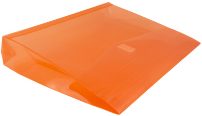 Orange Letter Booklet with 2" Expansion Plastic Envelopes (9 3/4 x 13) with Hook and Loop Closure