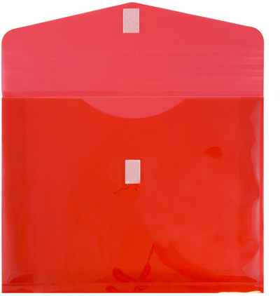Red Letter Booklet with 2" Expansion Plastic Envelopes (9 3/4 x 13) with Hook and Loop Closure