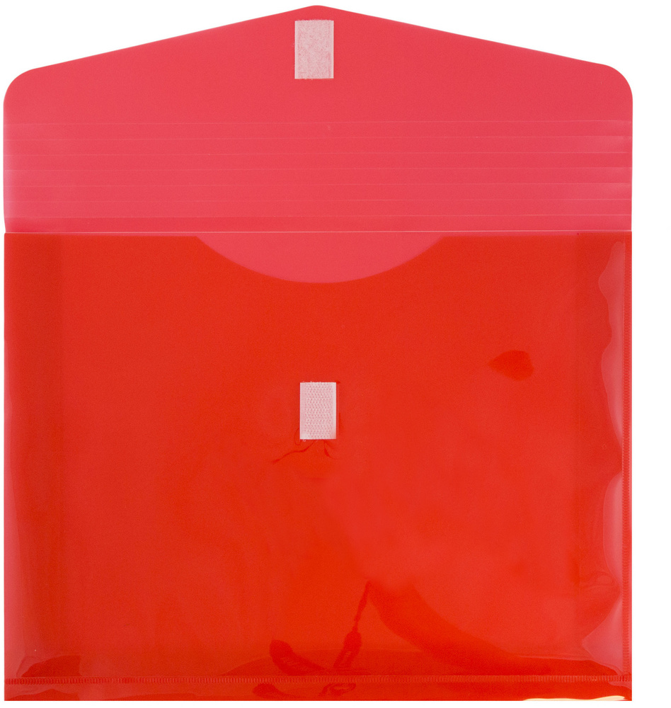 Red Letter Booklet with 2" Expansion Plastic Envelopes (9 3/4 x 13) with Hook and Loop Closure