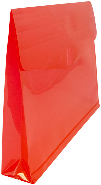 Red Letter Booklet with 2" Expansion Plastic Envelopes (9 3/4 x 13) with Hook and Loop Closure