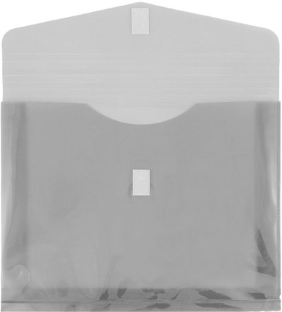 Smoke Gray Letter Booklet with 2" Expansion Plastic Envelopes (9 3/4 x 13) with Hook and Loop Closure