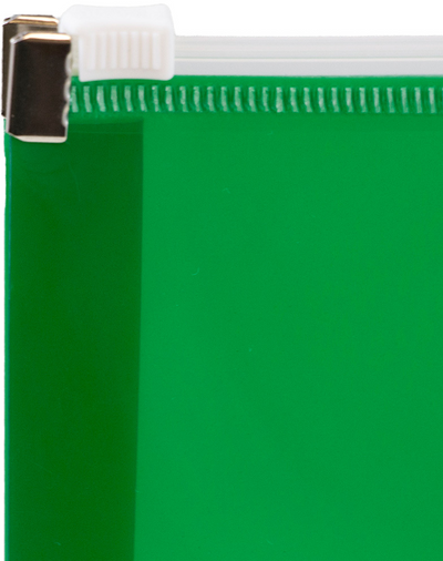 Green Letter Booklet Plastic Envelopes (9 3/4 x 13) with Zip Closure
