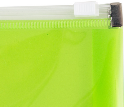 Lime Green Letter Booklet Plastic Envelopes (9 3/4 x 13) with Zip Closure