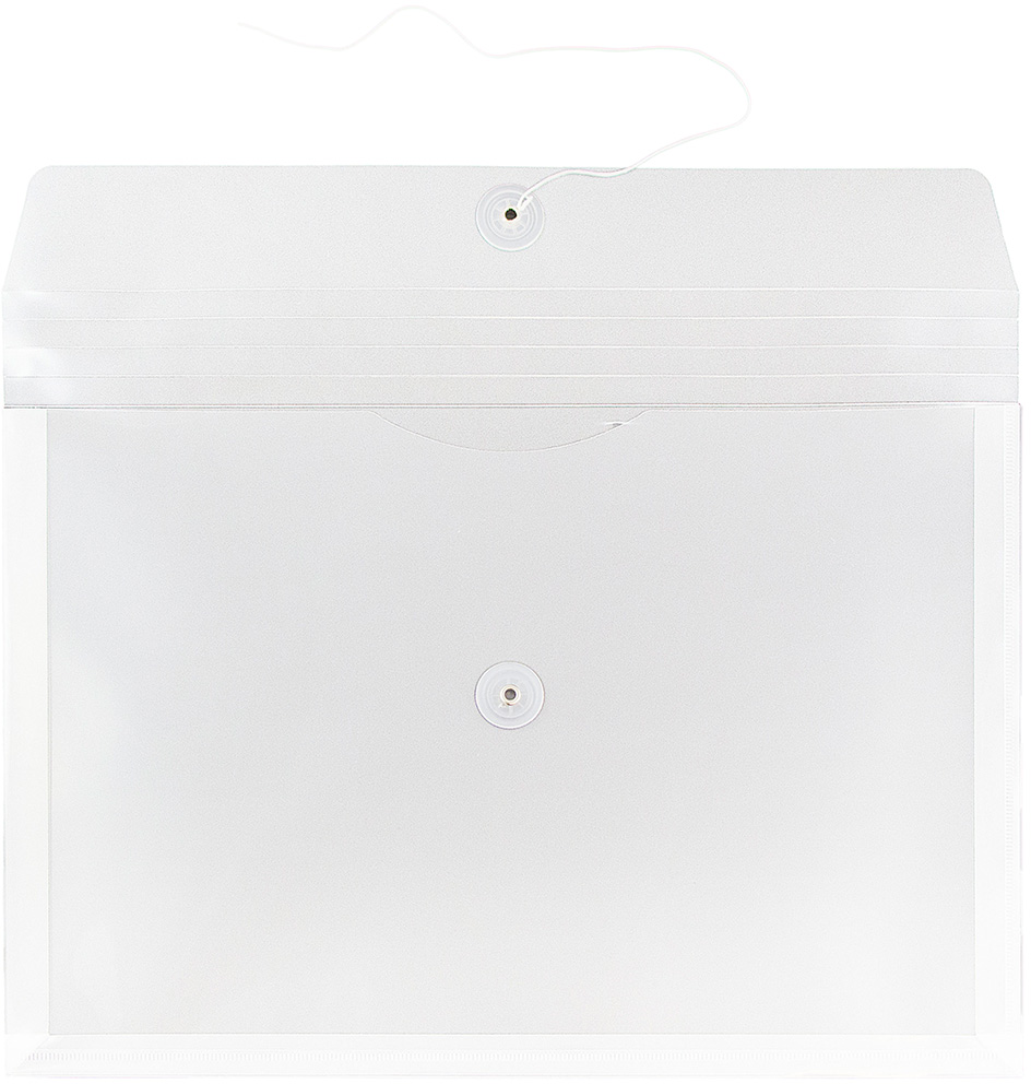 Clear Legal Booklet Plastic Envelopes (9 3/4 x 14 1/2) with Button & String