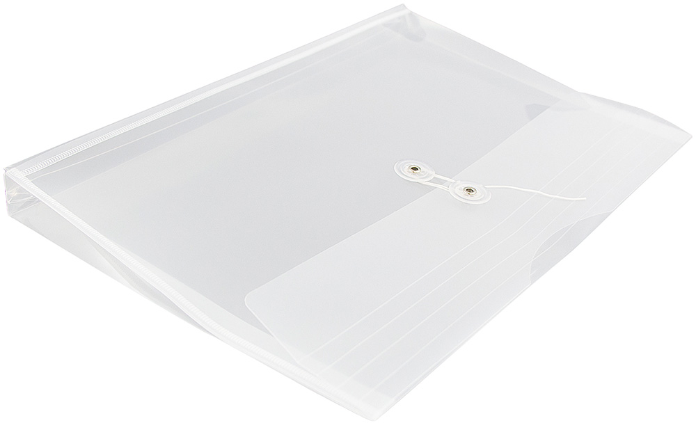 Clear Legal Booklet Plastic Envelopes (9 3/4 x 14 1/2) with Button & String