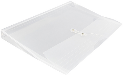 Clear Legal Booklet Plastic Envelopes (9 3/4 x 14 1/2) with Button & String