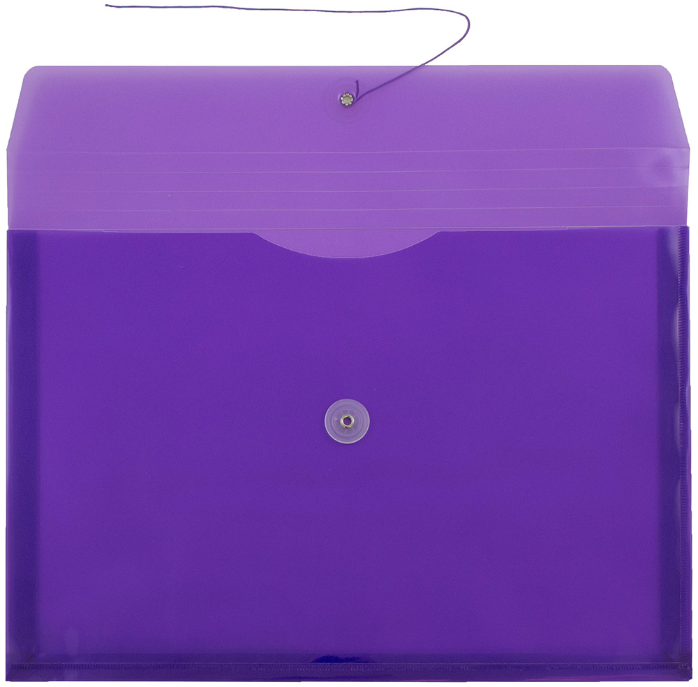 Purple Legal Booklet Plastic Envelopes (9 3/4 x 14 1/2) with Button & String
