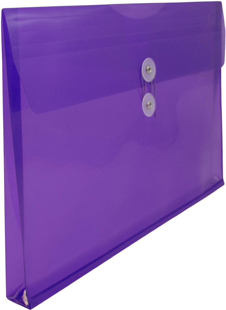 Purple Legal Booklet Plastic Envelopes (9 3/4 x 14 1/2) with Button & String