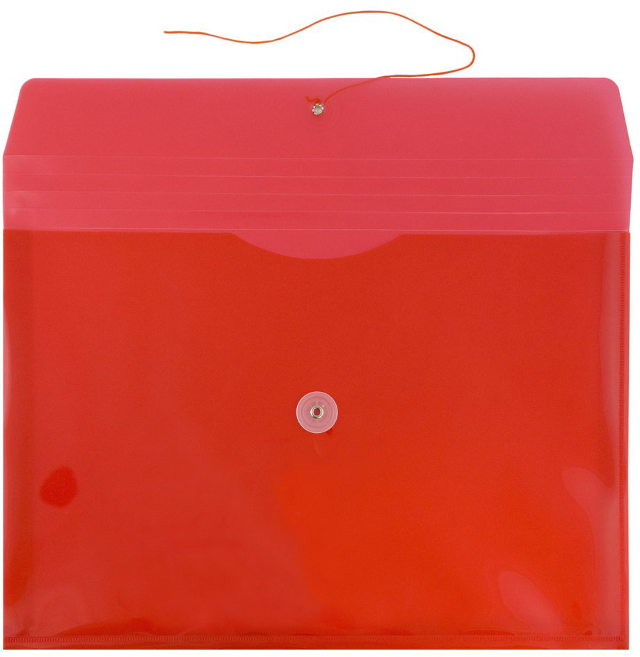 Red Legal Booklet Plastic Envelopes (9 3/4 x 14 1/2) with Button & String