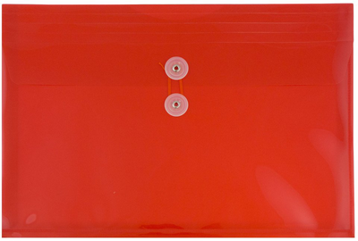 Assorted Legal Booklet Plastic Envelopes (9 3/4 x 14 1/2) with Button & String - 6 Pack