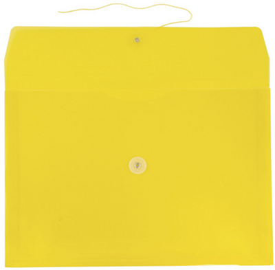 Assorted Legal Booklet Plastic Envelopes (9 3/4 x 14 1/2) with Button & String - 6 Pack