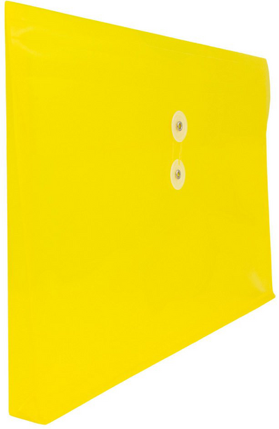 Yellow Legal Open End Plastic Envelopes (9 3/4 x 14 1/2) with Button & String