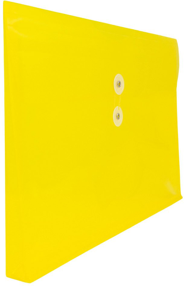 Yellow Legal Open End Plastic Envelopes (9 3/4 x 14 1/2) with Button & String