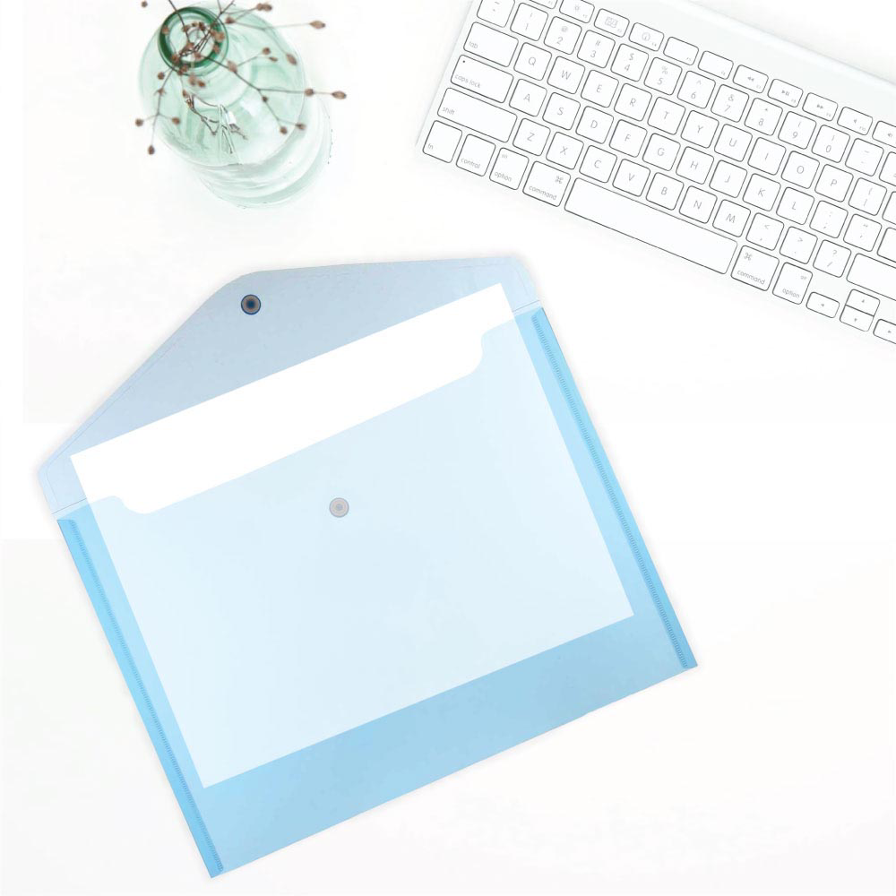 Assorted Legal Booklet Plastic Envelopes (9 3/4 x 14 1/2) with Snap Closure - 6 Pack