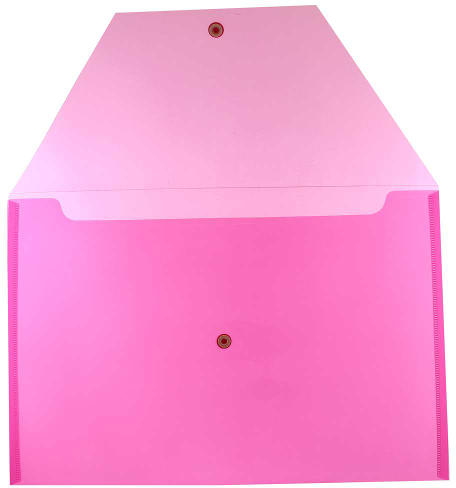 Fuchsia Pink Legal Booklet Plastic Envelopes (9 3/4 x 14 1/2) with Snap Closure