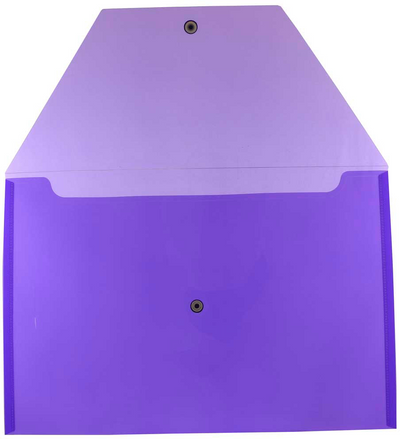 Purple Legal Booklet Plastic Envelopes (9 3/4 x 14 1/2) with Snap Closure